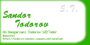 sandor todorov business card